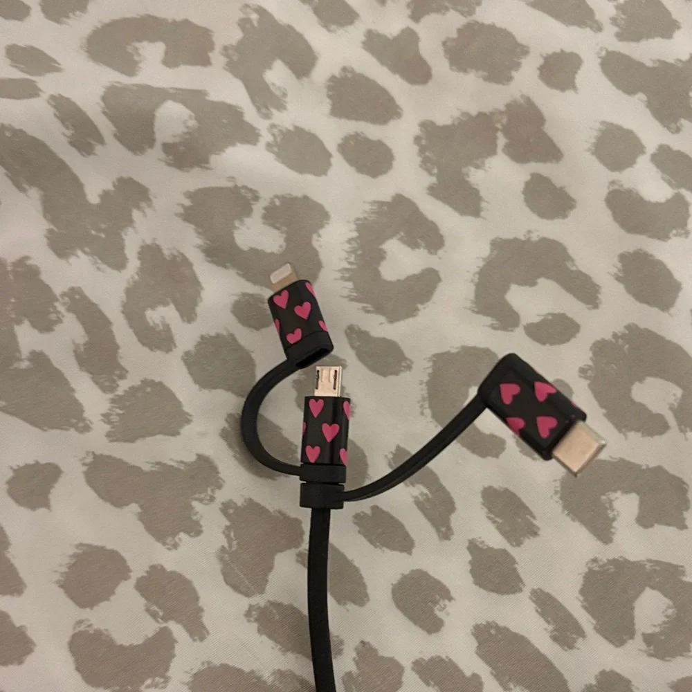 Black and Pink Charging Cable